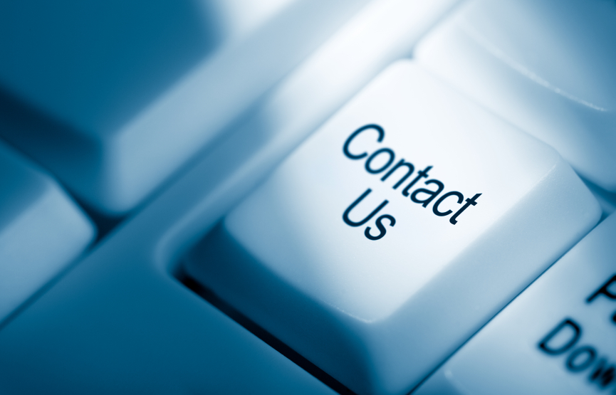 Contact us key on a keyboard